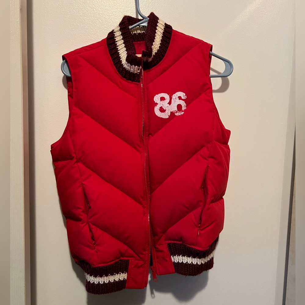 Vintage VS Pink red puffer vest size XS - Picture 2 of 5